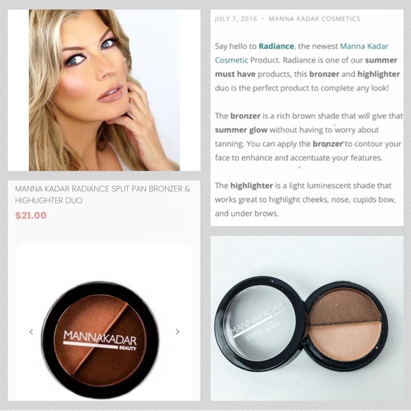 Manna Kadar Bronzer & Highlighter Duo 3-in-1 Contour Compact for face and eyes - Picture 3 of 8